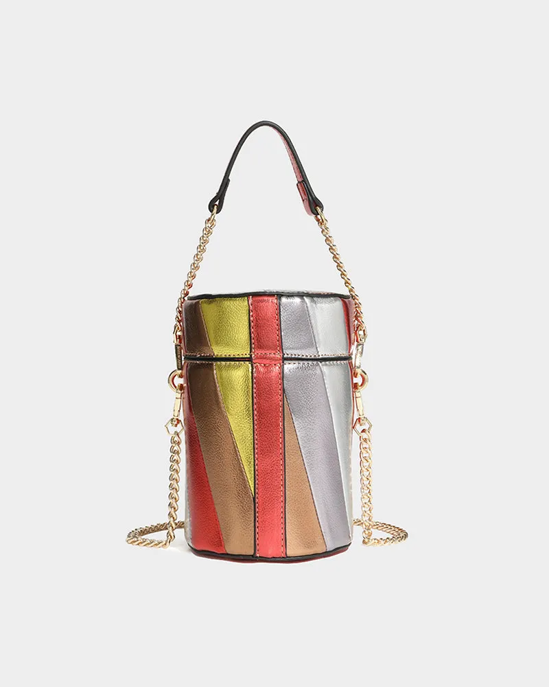 Striped Mini Barrel Purse