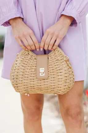 Take You Out Natural Raffia Purse