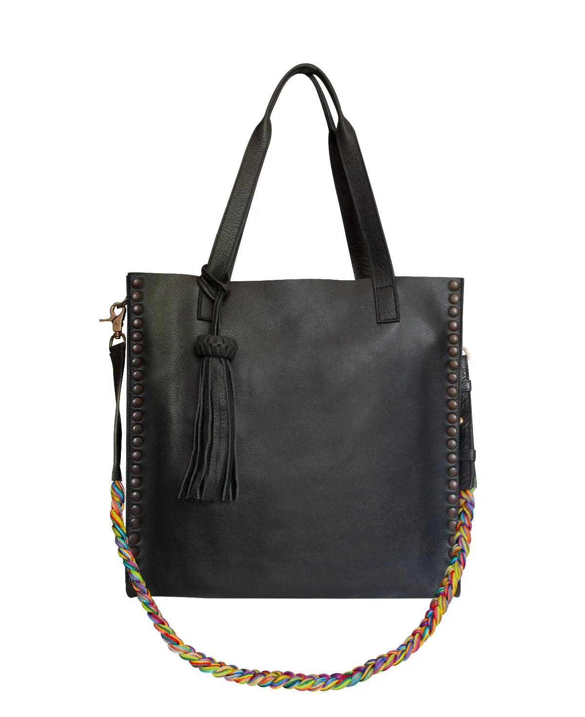 Tote Black Leather Tzeltal Bis Bag