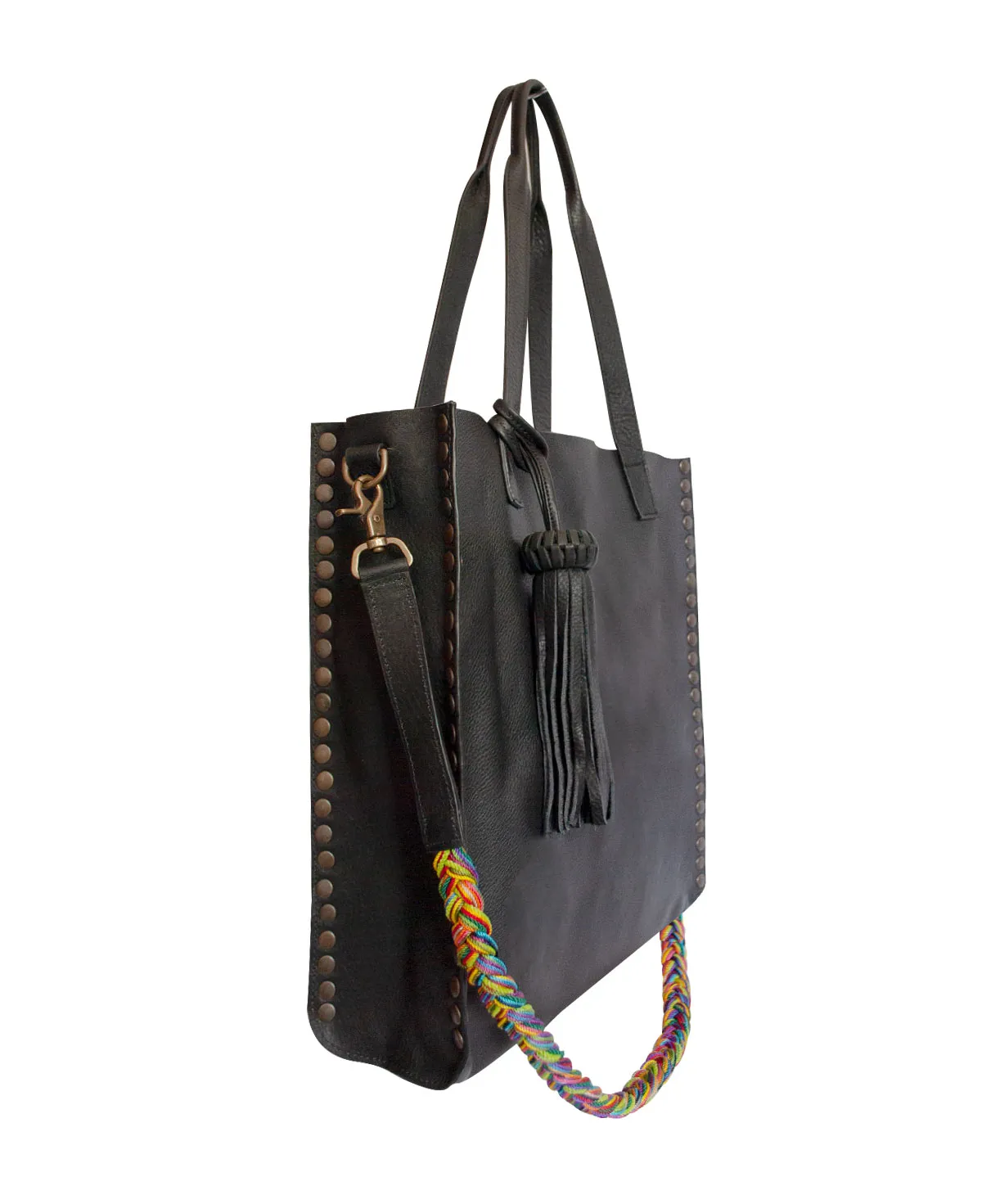 Tote Black Leather Tzeltal Bis Bag