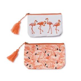 Two's Company Flamingo Pouch - Set of 2