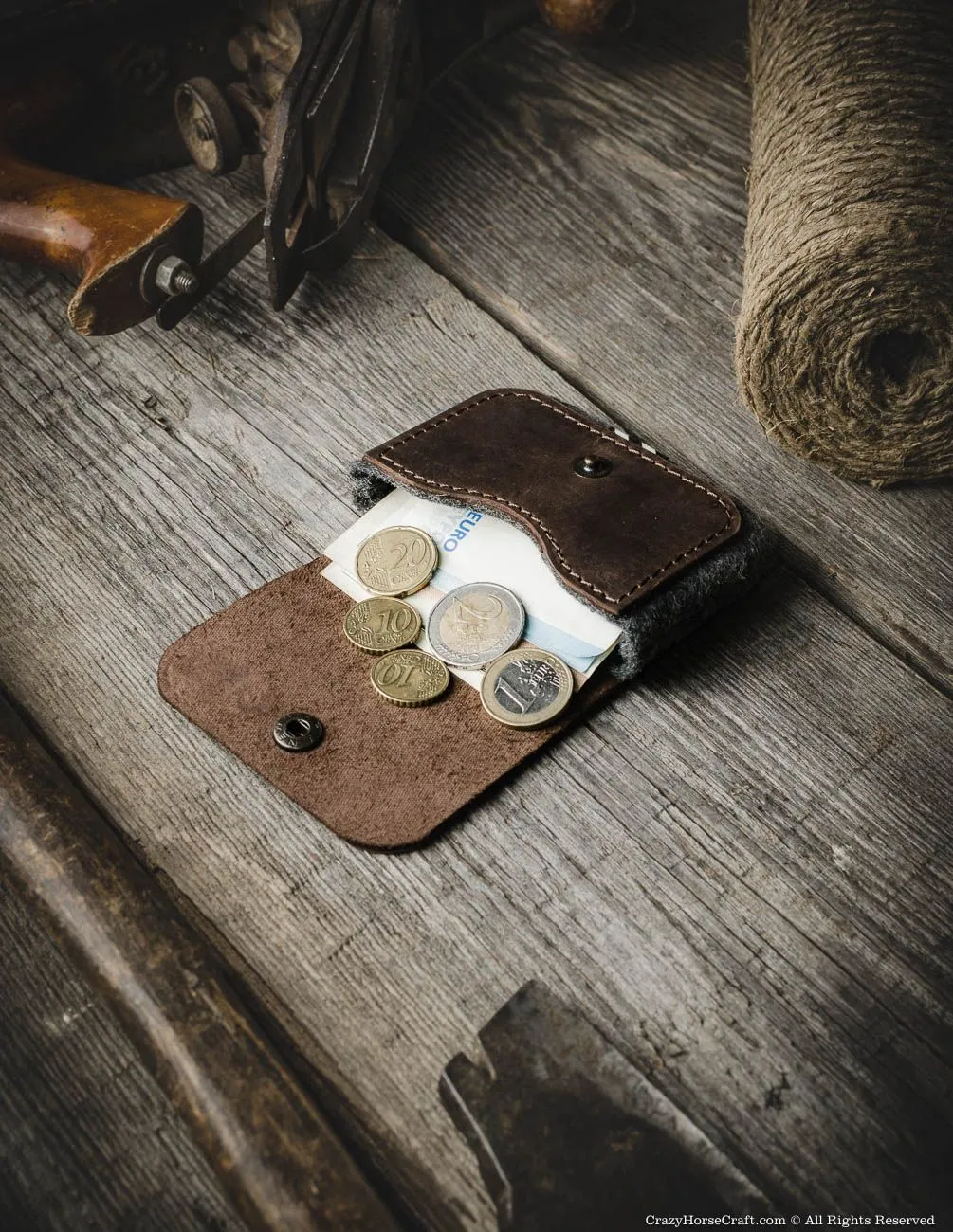 Wool Felt Card Holder & Wallet | Woodbrown