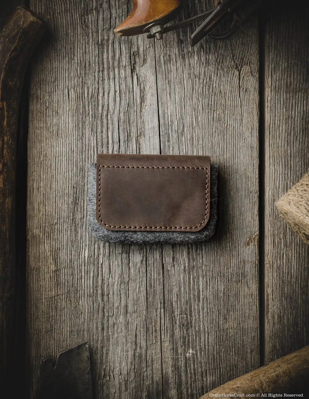 Wool Felt Card Holder & Wallet | Woodbrown